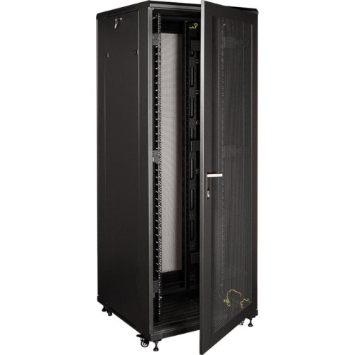 Шкаф серверный Lanmaster Business (TWT-CBB-47U-8X12-P1) 47U 800x1200мм пер.дв.перфор. задн.дв.перфор.2-хст. 2 бок.пан. 800кг черный