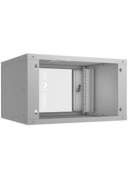 Шкаф коммутационный Cabeus (WSC-05D-6U55/45) настенный 6U 550x450мм пер.дв.стекл 30кг серый 390мм 11кг 220град. 320мм IP20 сталь