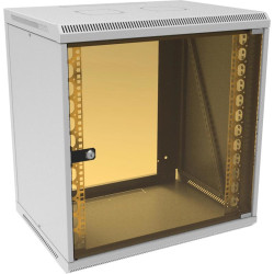 Шкаф коммутационный Suprlan (05-1203) настенный 12U 600x450мм пер.дв.стекл направл.под закл.гайки 70кг светло-серый 385мм 21.94кг 620мм металл