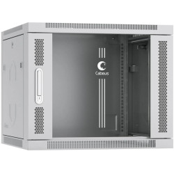 Шкаф коммутационный Cabeus (SH-05F-9U60/60) настенный 9U 600x600мм пер.дв.стекл 60кг серый 540мм 20кг 501мм IP20 сталь