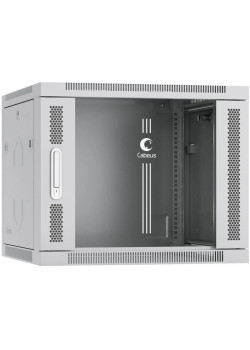 Шкаф коммутационный Cabeus (SH-05F-9U60/60) настенный 9U 600x600мм пер.дв.стекл 60кг серый 540мм 20кг 501мм IP20 сталь
