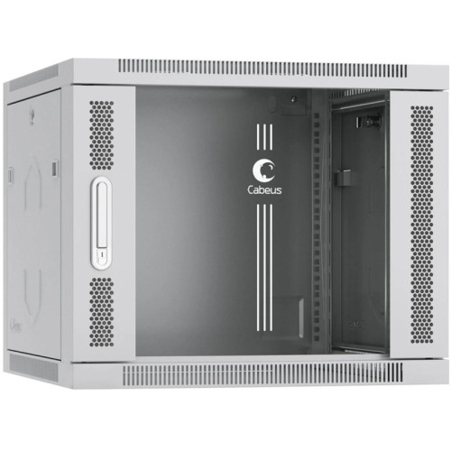 Шкаф коммутационный Cabeus (SH-05F-9U60/60) настенный 9U 600x600мм пер.дв.стекл 60кг серый 540мм 20кг 501мм IP20 сталь
