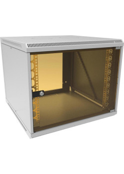 Шкаф коммутационный Suprlan (05-1096) настенный 12U 600x600мм пер.дв.стекл направл.под закл.гайки 70кг светло-серый 535мм 22.69кг 500мм металл