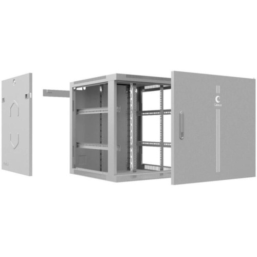 Шкаф коммутационный Cabeus (SH-05F-6U60/35M) настенный 6U 600x350мм пер.дв.металл 60кг серый 290мм 13кг 220град. 368мм IP20 сталь