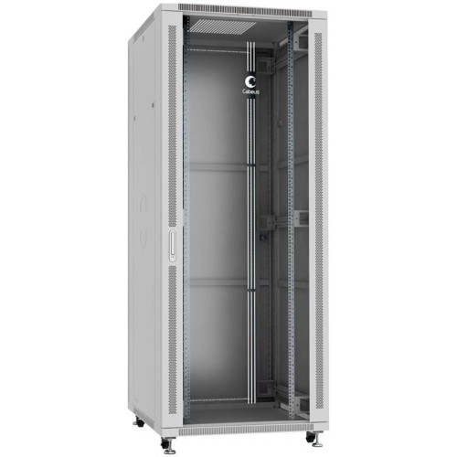 Шкаф серверный Cabeus (SH-05C-42U80/100) напольный 42U 800x1000мм пер.дв.стекл металл 800кг серый 900мм 134.2кг 220град. 2055мм IP20 сталь