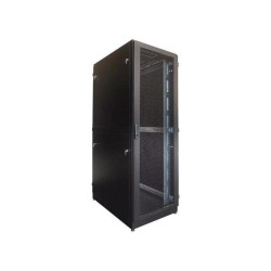 Шкаф серверный ЦМО ШТК-М-42.6.12-48АА-9005 напольный 42U 600x1250мм пер.дв.перфор. задн.дв.перфор.2-хст. направл.под закл.гайки 1000кг черный 1050мм 145кг 180град. IP20