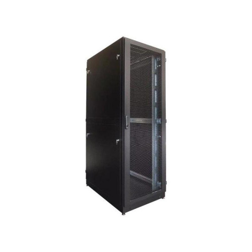 Шкаф серверный ЦМО ШТК-М-42.6.12-48АА-9005 напольный 42U 600x1250мм пер.дв.перфор. задн.дв.перфор.2-хст. направл.под закл.гайки 1000кг черный 1050мм 145кг 180град. IP20