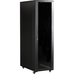 Шкаф серверный Lanmaster (TWT-CBB-47U-6X10-G1) напольный 47U 600x1000мм пер.дв.стекл металл 2 бок.пан. 800кг черный