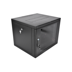 Шкаф коммутационный ЦМО (ШРН-М-9.650-9005) настенный 9U 600x650мм пер.дв.стекл 120кг черный 581мм 22.5кг 180град. 475мм металл