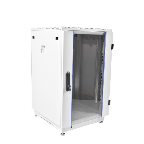 Шкаф коммутационный ЦМО (ШТК-М-24.6.6-1ААА) напольный 24U 600x600мм пер.дв.стекл 2 бок.пан. 700кг серый 455мм 60кг 180град. 1245мм