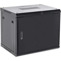 Шкаф коммутационный Rexant (04-0954-122) настенный 9U 400x542мм пер.дв.металл черный металл