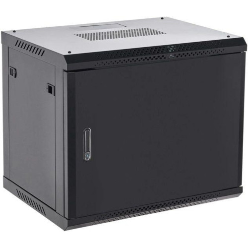 Шкаф коммутационный Rexant (04-0954-122) настенный 9U 400x542мм пер.дв.металл черный металл