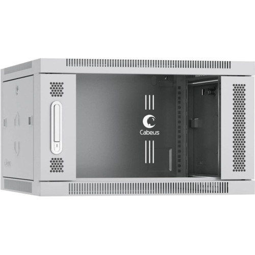 Шкаф коммутационный Cabeus (SH-05F-6U60/45) настенный 6U 600x450мм пер.дв.стекл 60кг серый 390мм 16кг 368мм IP20 сталь