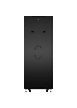 Шкаф коммутационный Cabeus (SH-05C-18U60/60-BK) напольный 12U 600x600мм пер.дв.стекл металл 800кг черный 500мм 220град. 988мм IP20 сталь