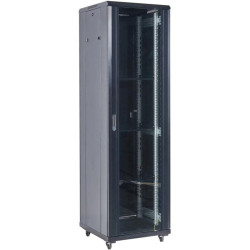 Шкаф серверный Rexant (04-4288-212) напольный 42U 800x800мм пер.дв.стекл металл 2 бок.пан. направл.под винты 800кг черный 116кг 230град. 2054мм IP20 сталь