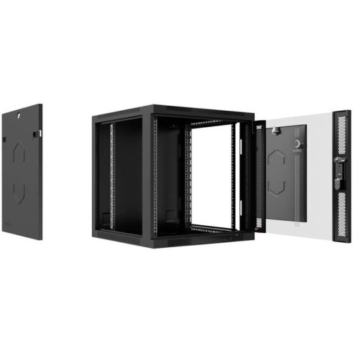 Шкаф коммутационный Cabeus (SH-05F-15U60/60-R-BK) настенный 15U 600x600мм пер.дв.стекл 60кг черный 540мм 30кг 220град. 769мм IP20 сталь
