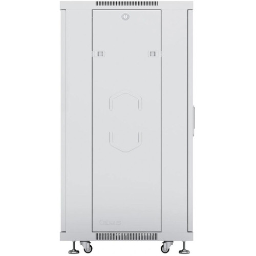 Шкаф коммутационный Cabeus (SH-05C-12U60/60) напольный 12U 600x600мм пер.дв.стекл металл 800кг серый 500мм 730мм IP20 сталь