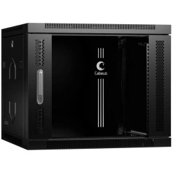 Шкаф коммутационный Cabeus (SH-05F-9U60/35-BK) настенный 9U 600x350мм пер.дв.стекл 60кг черный 290мм 18кг 220град. 501мм IP20 сталь