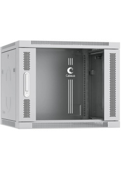 Шкаф коммутационный Cabeus (SH-05F-9U60/35) настенный 9U 600x350мм пер.дв.стекл 60кг серый 290мм 17кг 501мм IP20 сталь