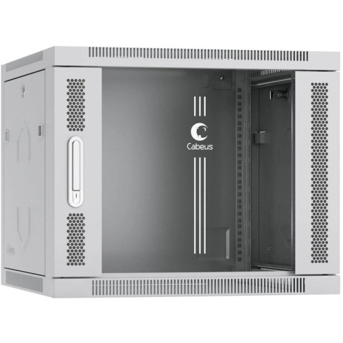 Шкаф коммутационный Cabeus (SH-05F-9U60/35) настенный 9U 600x350мм пер.дв.стекл 60кг серый 290мм 17кг 501мм IP20 сталь