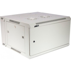Шкаф коммутационный Lanmaster (TWT-CBW3M-12U-6X6-GY) настенный 12U 600x600мм пер.дв.металл задн.дв.спл.стал.лист 2 бок.пан. 60кг серый 441мм 23кг 120град. 635мм IP20 металл