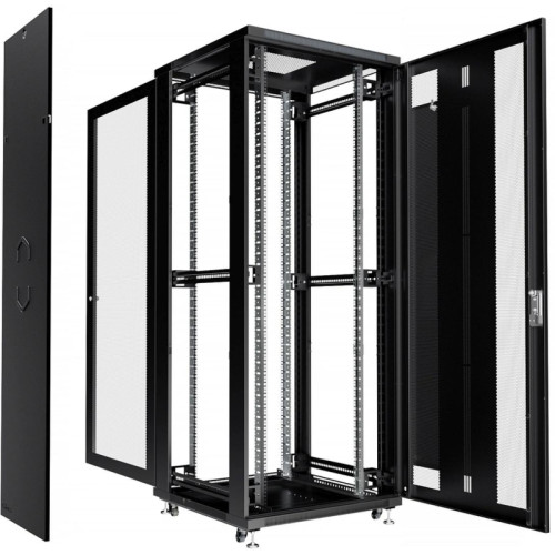 Шкаф серверный Cabeus (ND-05C-42U80/100-BK) напольный 42U 800x1000мм пер.дв.перфор. задн.дв.перфор. 800кг RAL 7035 900мм 132кг 220град. 2055мм IP20 сталь