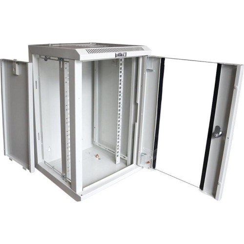 Шкаф коммутационный Lanmaster (TWT-CBW10G-6U-3X3-GY) настенный 6U 312x300мм пер.дв.стекл 30кг серый