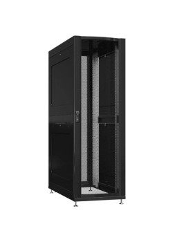 Шкаф серверный Powercom PSR4286-10201-BL напольный 42U 600x800мм пер.дв.перфор. задн.дв.перфор.2-хст. 800кг черный 100кг 2000мм IP20 сталь