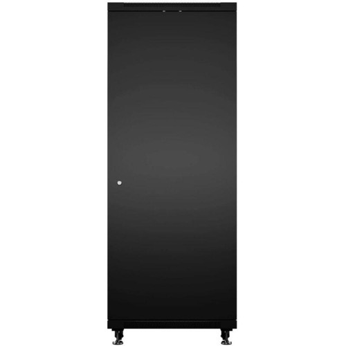 Шкаф коммутационный Cabeus (SH-05C-18U60/60-BK) напольный 12U 600x600мм пер.дв.стекл металл 800кг черный 500мм 220град. 988мм IP20 сталь