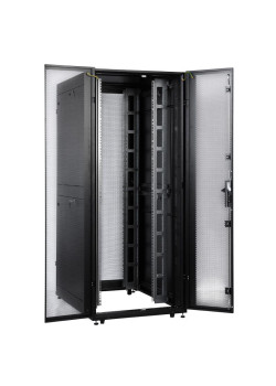 Шкаф серверный ЦМО (ШТК-СП-48.8.12-44АА-9005) напольный 48U 800x1130мм пер.дв.перфор. задн.дв.перфор. 2 бок.пан. 1350кг черный 890мм 170кг 180град. 2215мм