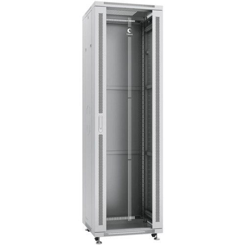 Шкаф коммутационный Cabeus (SH-05C-42U60/80) напольный 42U 600x800мм пер.дв.стекл металл 800кг серый 700мм 2055мм IP20 сталь