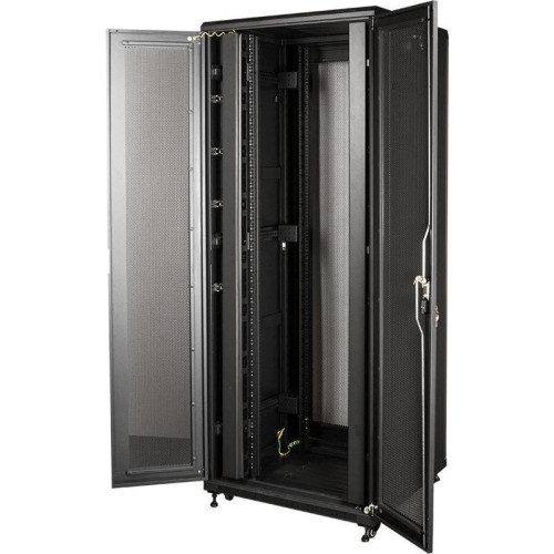 Шкаф серверный Lanmaster (TWT-CBB-42U-8X10-P1) 42U 800x1000мм пер.дв.перфор. задн.дв.перфор.2-хст. 2 бок.пан. 800кг черный Шкаф серверный Lanmaster (TWT-CBB-42U-8X10-P1) 42U 800x1000мм пер.дв.перфор. задн.дв.перфор.2-хст. 2 бок.пан. 800кг черный