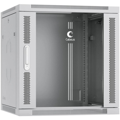 Шкаф коммутационный Cabeus (SH-05F-12U60/60-R) настенный 12U 600x600мм пер.дв.стекл 50кг RAL 7035 550мм 220град. 635мм IP20 сталь