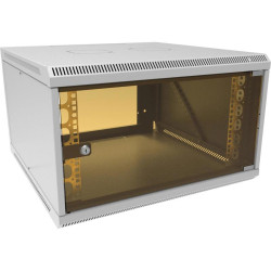 Шкаф коммутационный Suprlan (05-1066) настенный 6U 600x600мм пер.дв.стекл направл.под закл.гайки 70кг светло-серый 535мм 19.37кг 360мм металл