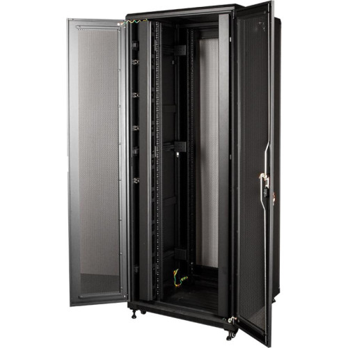 Шкаф серверный Lanmaster Business (TWT-CBB-47U-8X12-P1) 47U 800x1200мм пер.дв.перфор. задн.дв.перфор.2-хст. 2 бок.пан. 800кг черный
