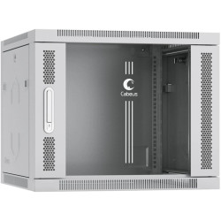 Шкаф коммутационный Cabeus (SH-05F-9U60/45) настенный 9U 600x450мм пер.дв.стекл 60кг серый 390мм 20кг 501мм IP20 сталь