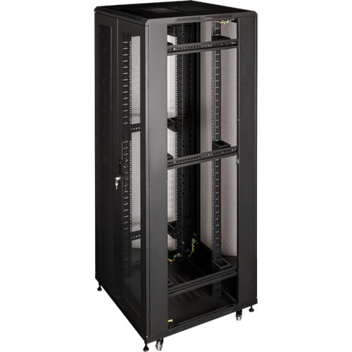 Шкаф серверный Lanmaster Business (TWT-CBB-47U-8X12-P1) 47U 800x1200мм пер.дв.перфор. задн.дв.перфор.2-хст. 2 бок.пан. 800кг черный