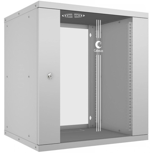 Шкаф коммутационный Cabeus (WSC-05D-12U55/45) настенный 12U 550x450мм пер.дв.стекл 30кг серый 390мм IP20 сталь