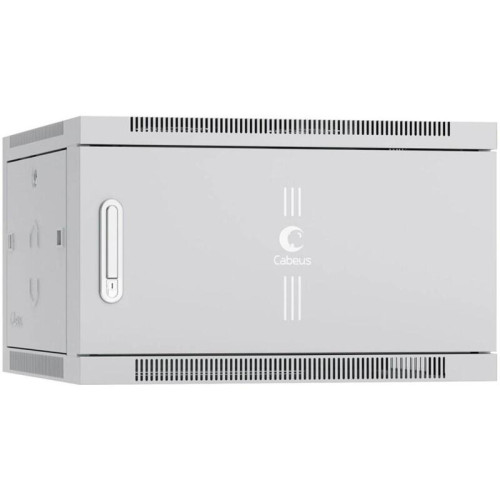 Шкаф коммутационный Cabeus (SH-05F-6U60/35M) настенный 6U 600x350мм пер.дв.металл 60кг серый 290мм 13кг 220град. 368мм IP20 сталь