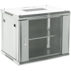 Шкаф коммутационный Rexant (04-0654-111) настенный 6U 400x542мм пер.дв.стекл серый 230град. металл