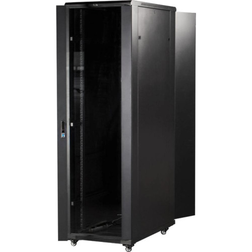 Шкаф серверный Lanmaster (TWT-CBB-32U-6X10-G1) напольный 32U 600x1000мм пер.дв.стекл задн.дв.двуст. 2 бок.пан. 800кг черный