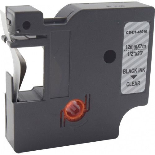 -/ Картридж ленточный Cactus CS-D1-45010 45010 черный/прозрачный для Dymo LM 160, 210D, 280, PnP, 420P, 500 TS; Rhino Pro 6000, 5200, 4200