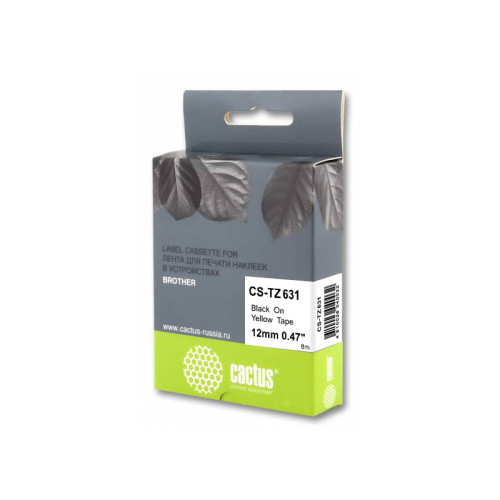 -/ Картридж ленточный Cactus CS-TZ631 TZe-631 черный для Brother 1010/1260VP/1830VP/9700PC