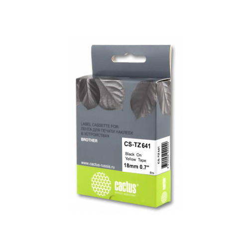 -/ Картридж ленточный Cactus CS-TZ641 TZe-641 черный для Brother 1010/1280/1280VP/2700VP
