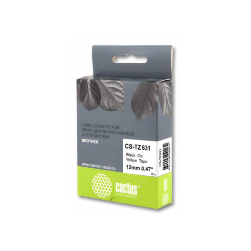 -/ Картридж ленточный Cactus CS-TZ631 TZe-631 черный для Brother 1010/1260VP/1830VP/9700PC