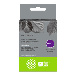 -/ Картридж ленточный Cactus CS-TZE211 TZe-211 черный для Brother 1010/1280/1280VP/2700VP