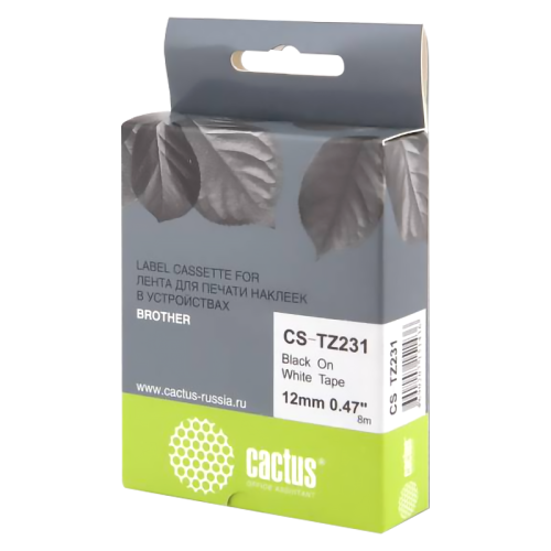 -/ Картридж ленточный Cactus CS-TZ231 TZe-231 черный для Brother 1010/1280/1280VP/2700VP