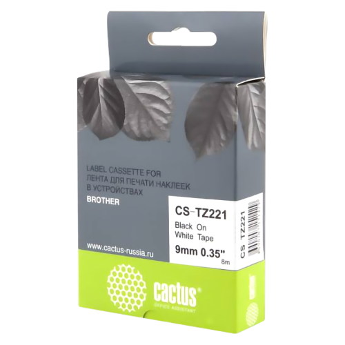 -/ Картридж ленточный Cactus CS-TZ221 TZe-221 черный для Brother 1010/1280/1280VP/2700VP
