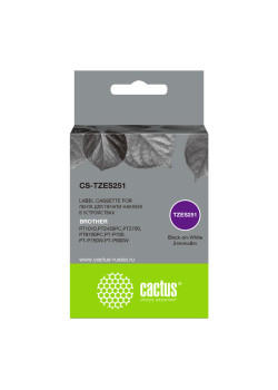 -/ Картридж ленточный Cactus CS-TZES251 TZe-S251 черный для Brother 1010/1280/1280VP/2700VP
