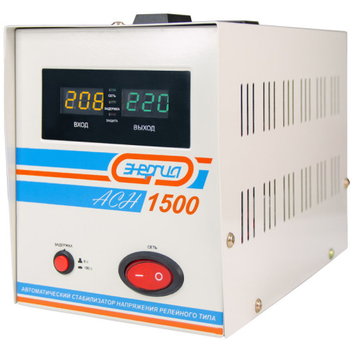 Стабилизатор АСН- 1500 ЭНЕРГИЯ с цифр. дисплеем/ Stabilizer ASN-1500 ENERGY with numbers. display Стабилизатор АСН- 1500 ЭНЕРГИЯ с цифр. дисплеем/ Stabilizer ASN-1500 ENERGY with numbers. display